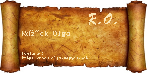 Röck Olga névjegykártya